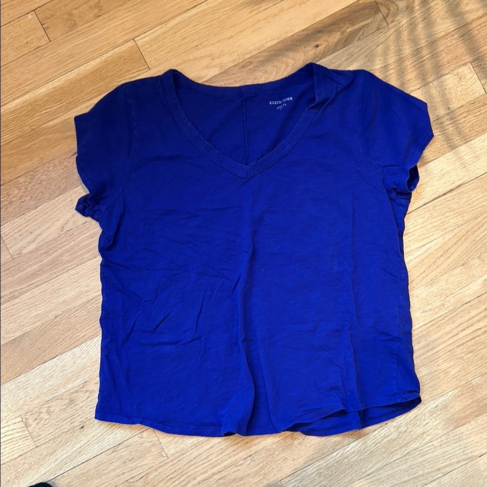 Blue V-Neck Women's Top